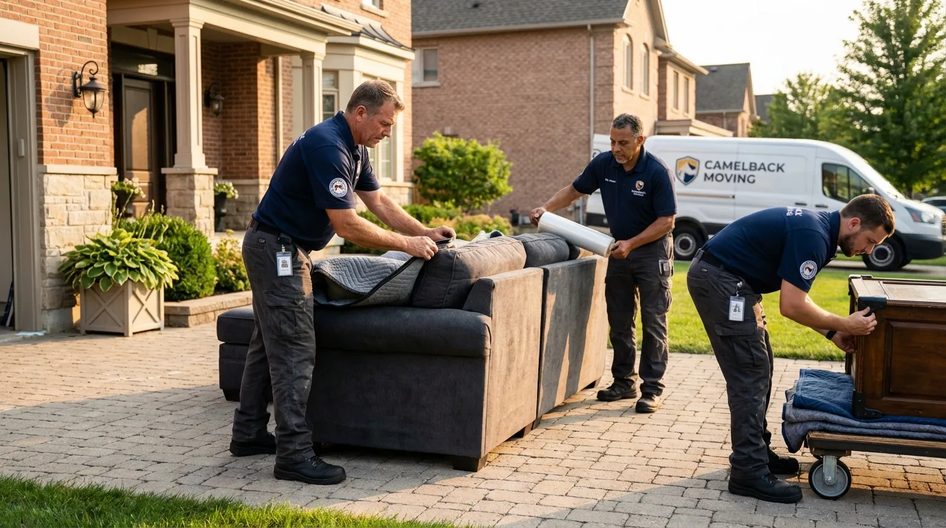 Large estate moving crew wrapping furniture in Bruce, MS